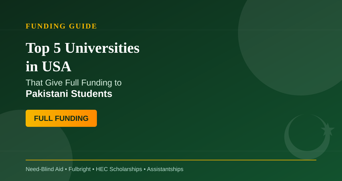 Top 5 Universities in USA That Give Full Funding to Pakistani Students